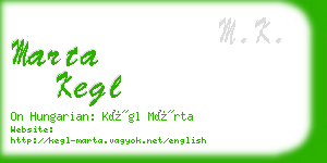 marta kegl business card